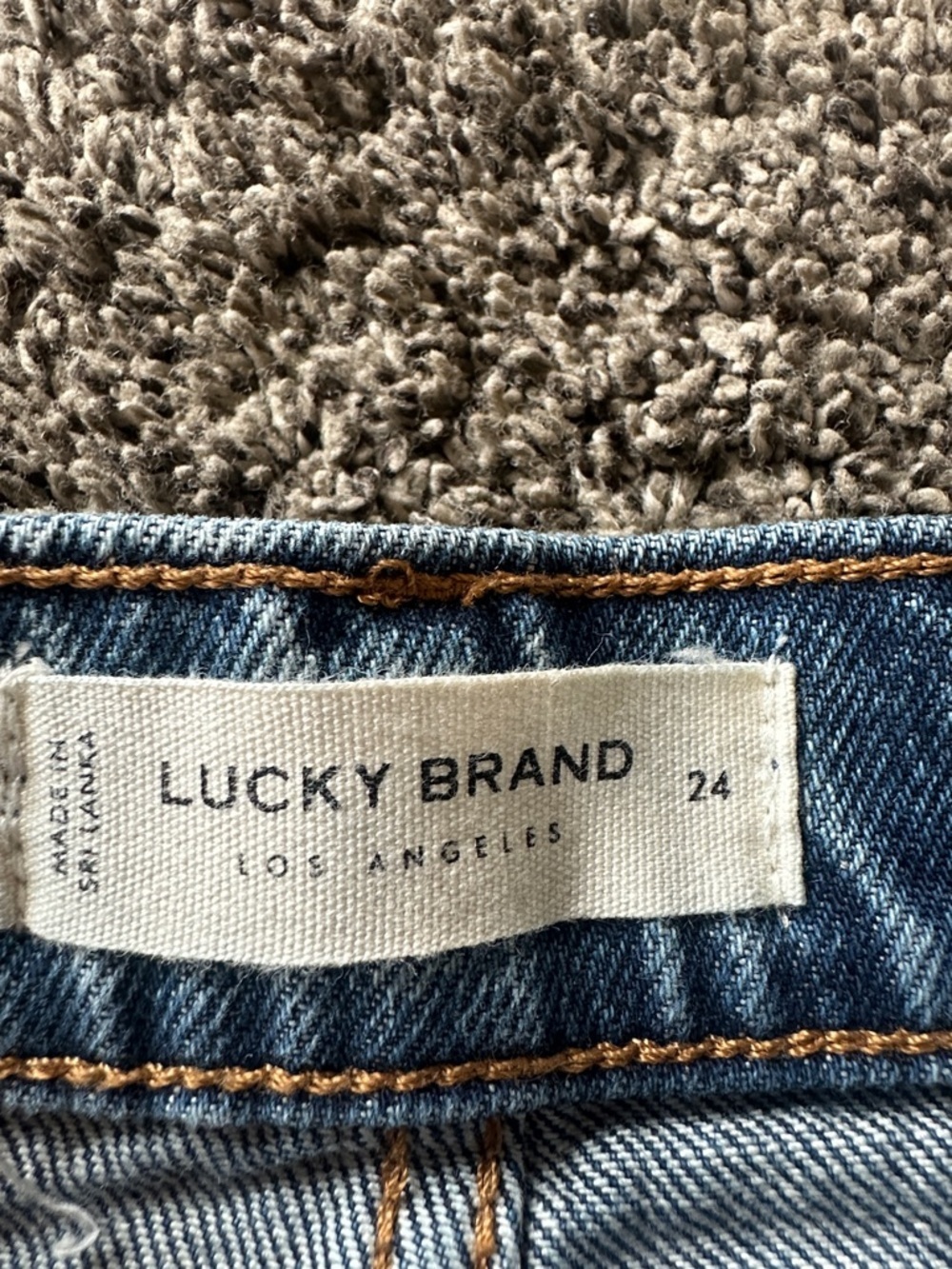 Lucky Brand Denim Frayed Hem Mini Skirt Size 24 Denim Blue Los Angeles Summer - Picture 2 of 7